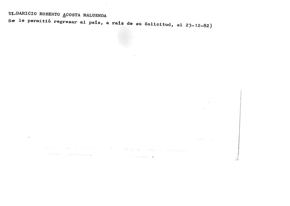 ACOSTA MALUENDA ULDARICIO ROBERTO