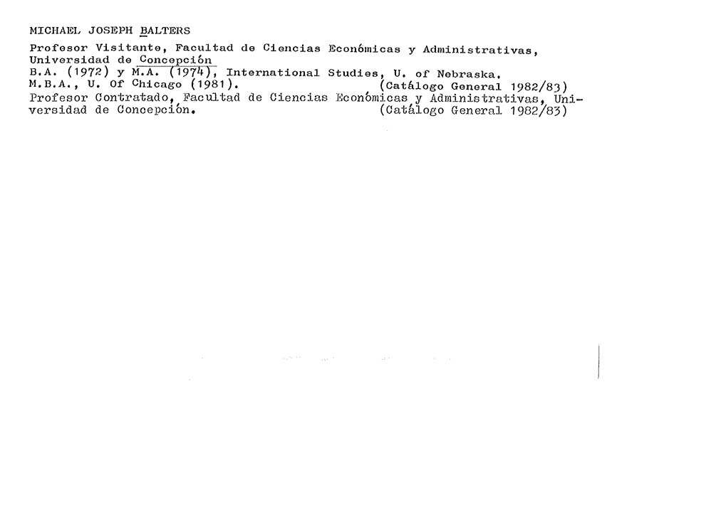 BALTERS MICHAEL JOSEPH