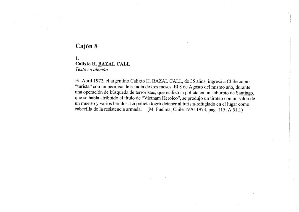 BAZAN CALL CALIXTO H 2