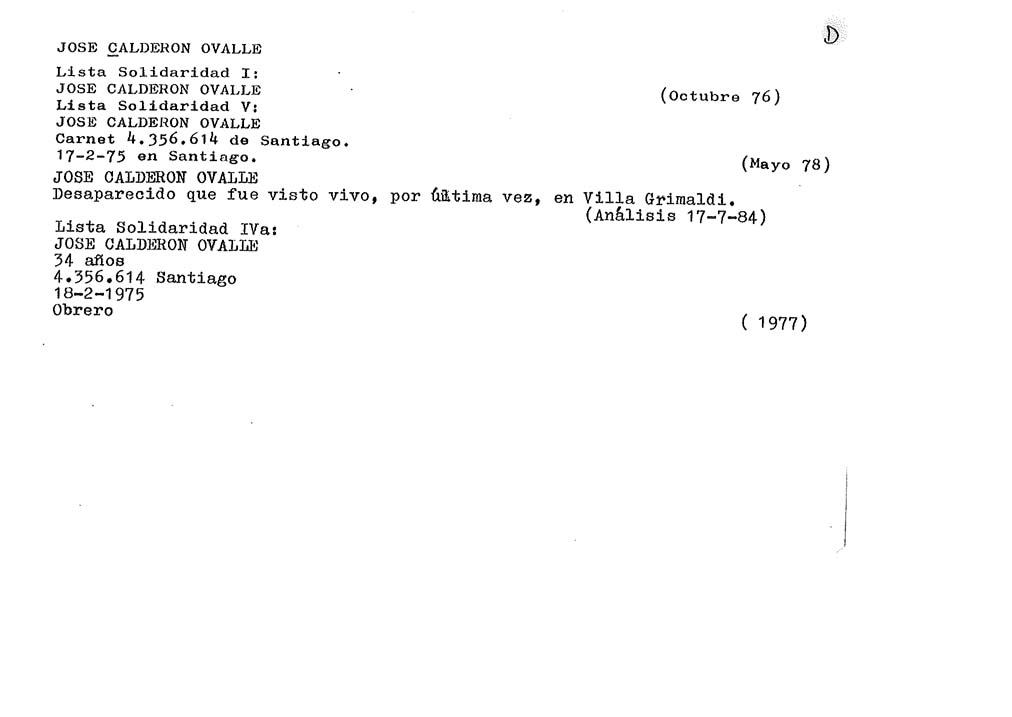 CALDERON OVALLE JOSE