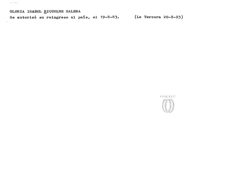 RIQUELME GALERA GLORIA ISABEL-