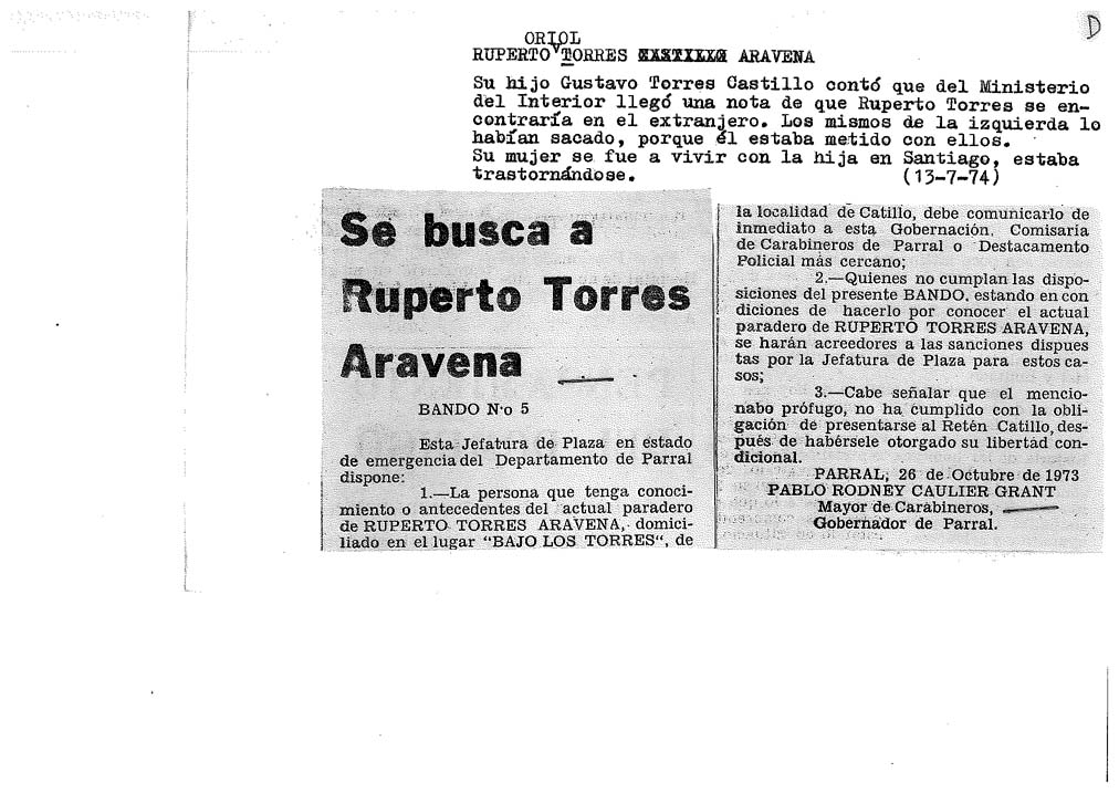 TORRES ARAVENA RUPERTO ORIOL-